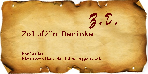 Zoltán Darinka névjegykártya